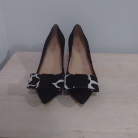 Talbots Women's Cow Fur Bow Kitten Heels Sz 8 - Picture 1 of 5